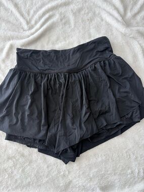 Women’s Flowy Flutter Black Shorts Medium Running Athletic Shorts